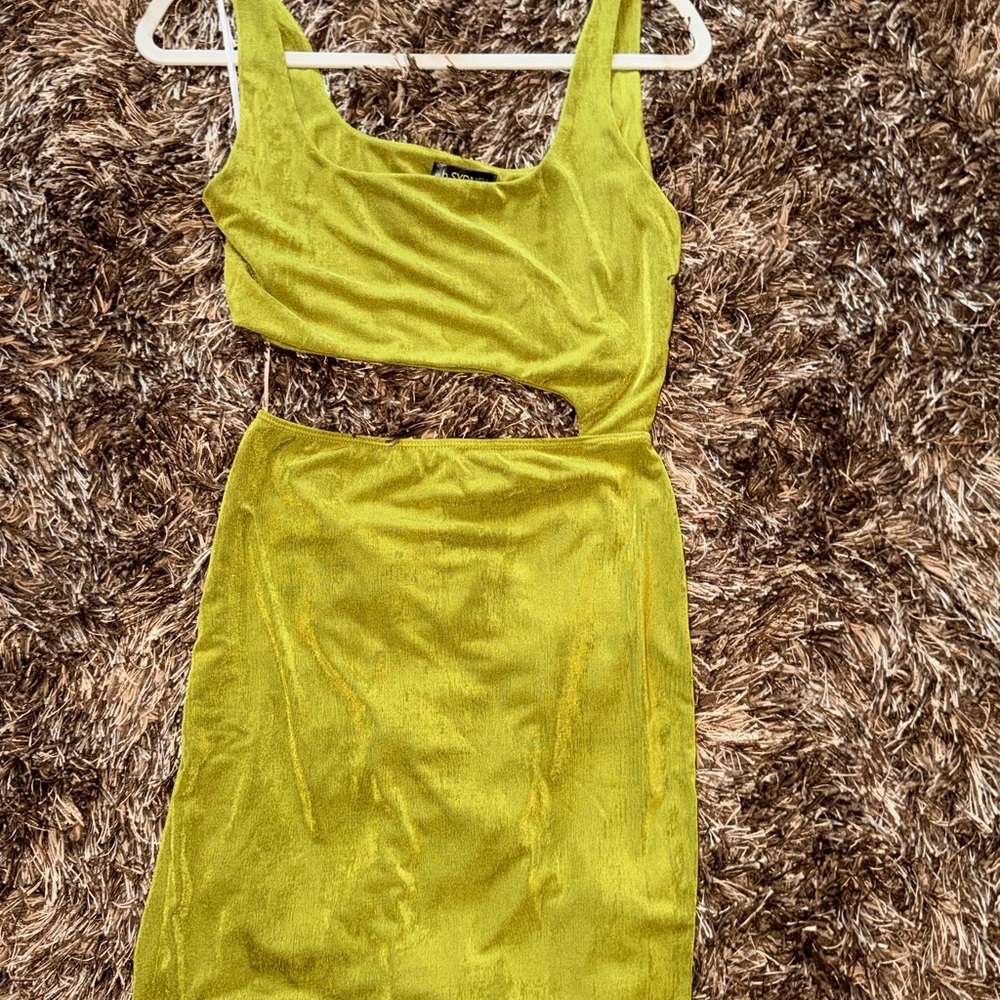 Vibrant Chartreuse Midi Dress